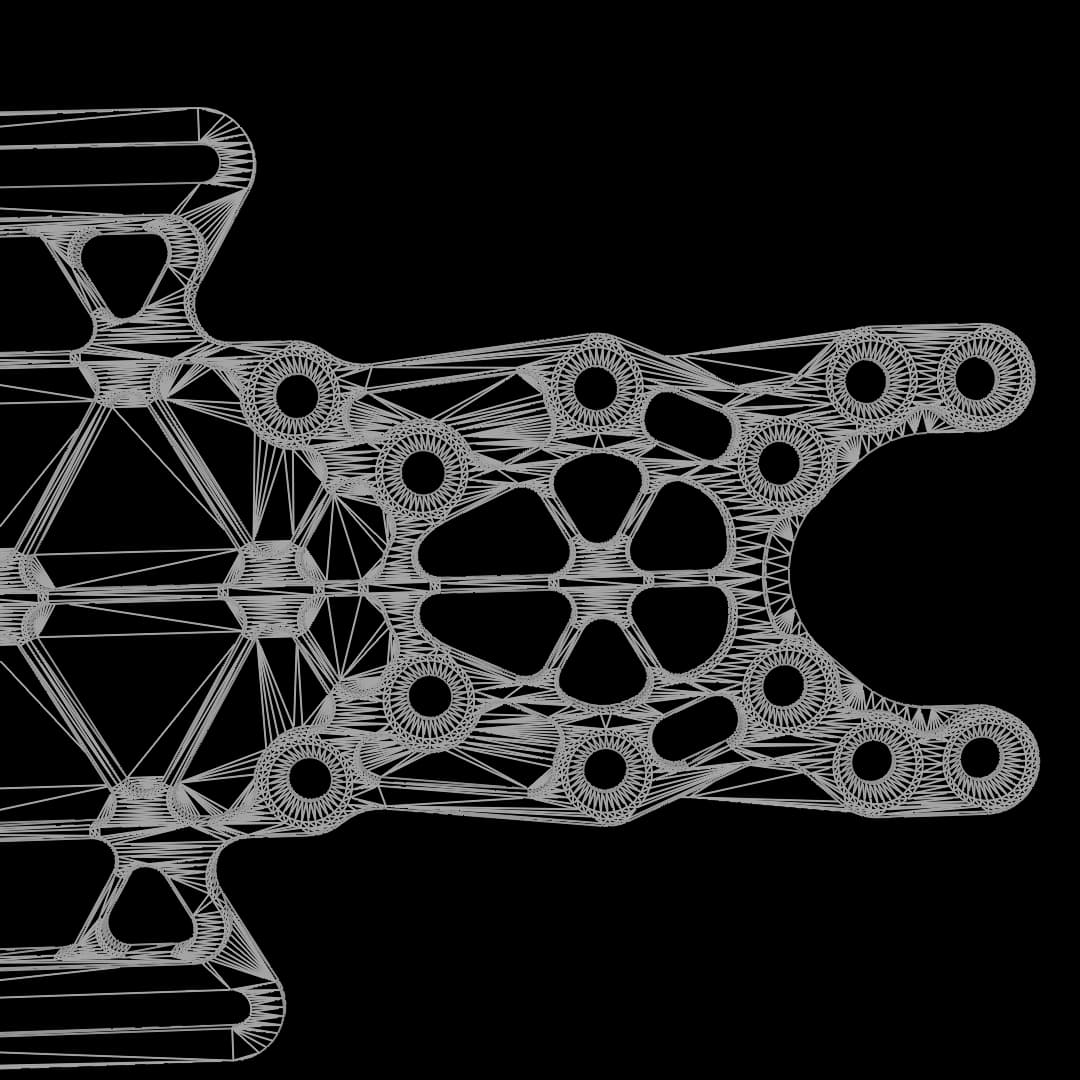 Titanium chassis wireframe detail